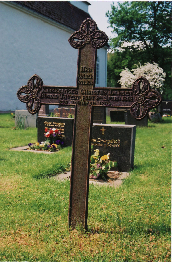 2 Gravsted Tveit kirkegård kirkesanger Christen Larsen, Buestad
